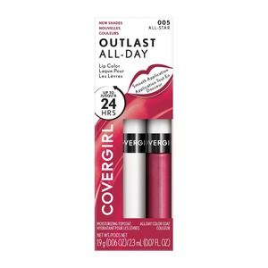 Covergirl Outlast All Day Lip Color Duo 005 All Star‎ Red Longwear + Topcoat